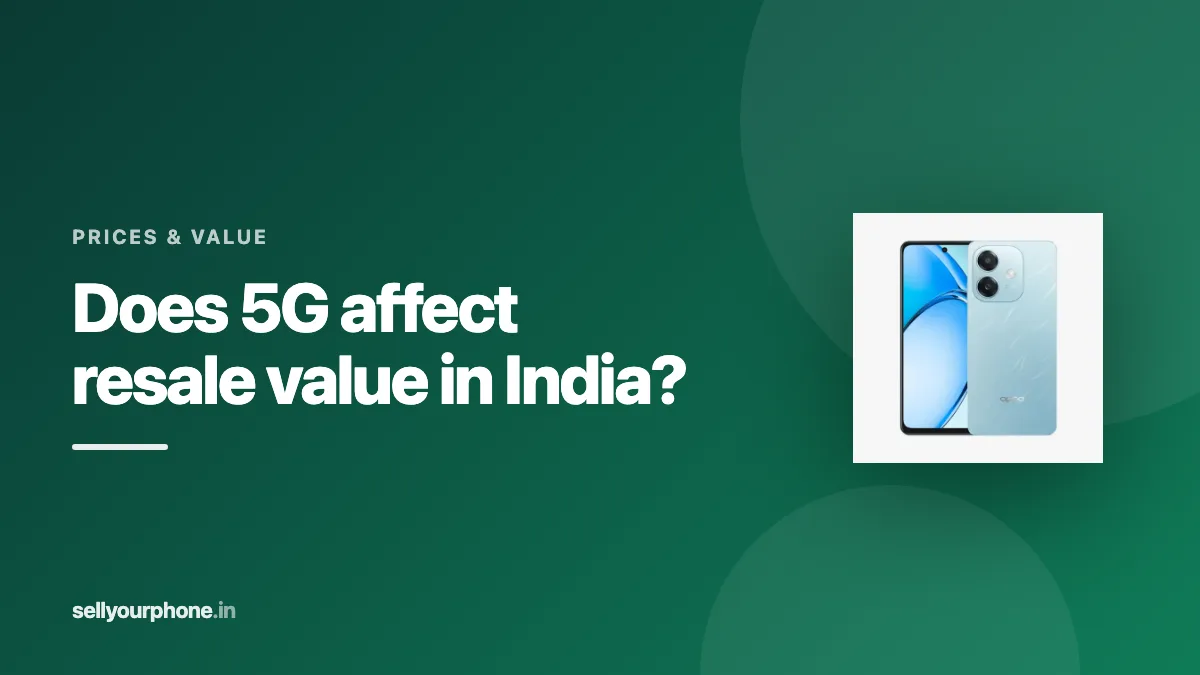 Illustration comparing 4G and 5G phone resale values