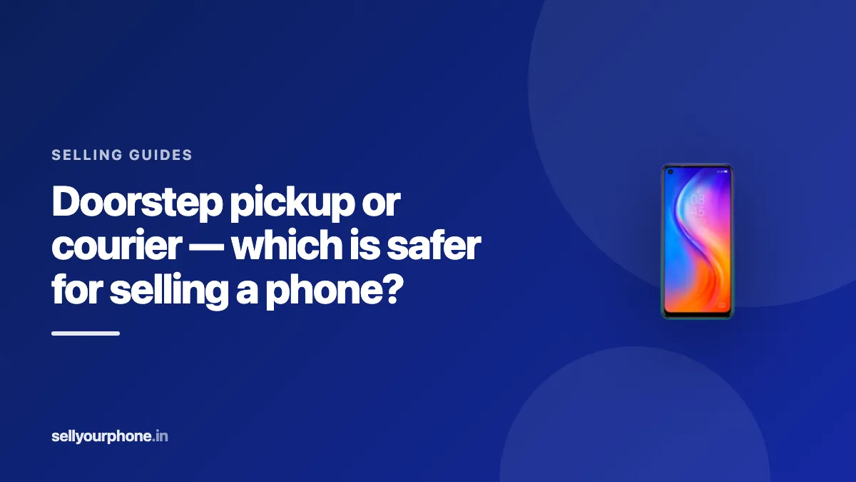 Illustration comparing a doorstep phone pickup with a courier parcel