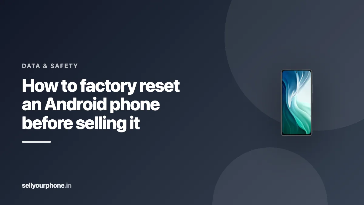 Illustration of an Android phone being reset with accounts removed