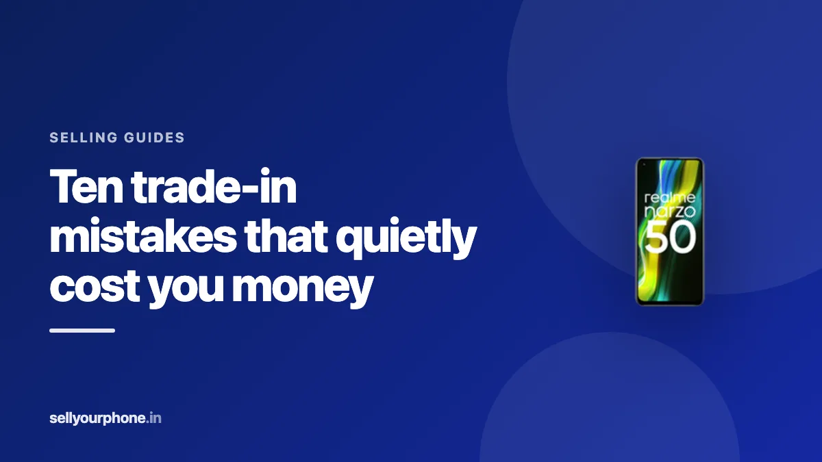 Illustration of common phone trade-in mistakes